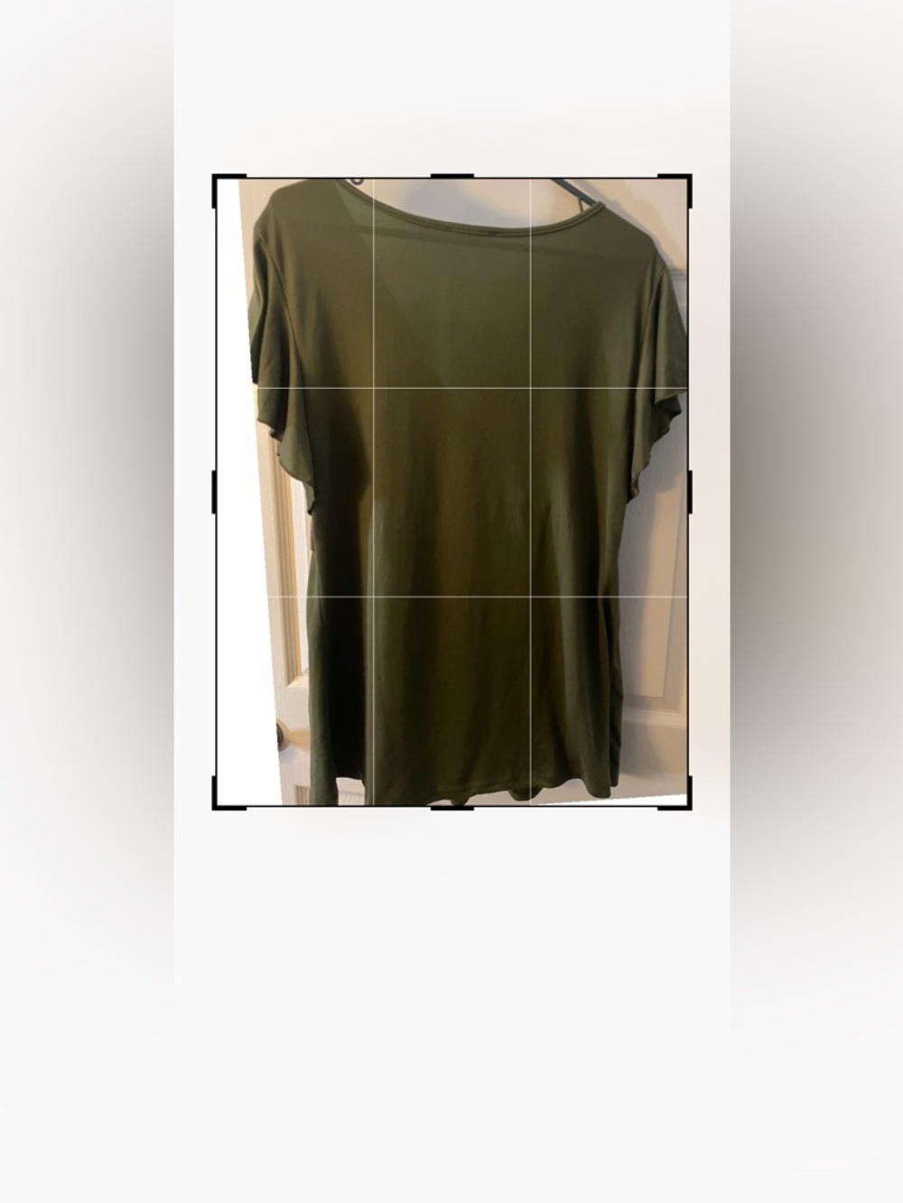 Army Green Flutter-Sleeve Wrap Maternity Tunic *See photos for true color XL - Picture 3 of 5